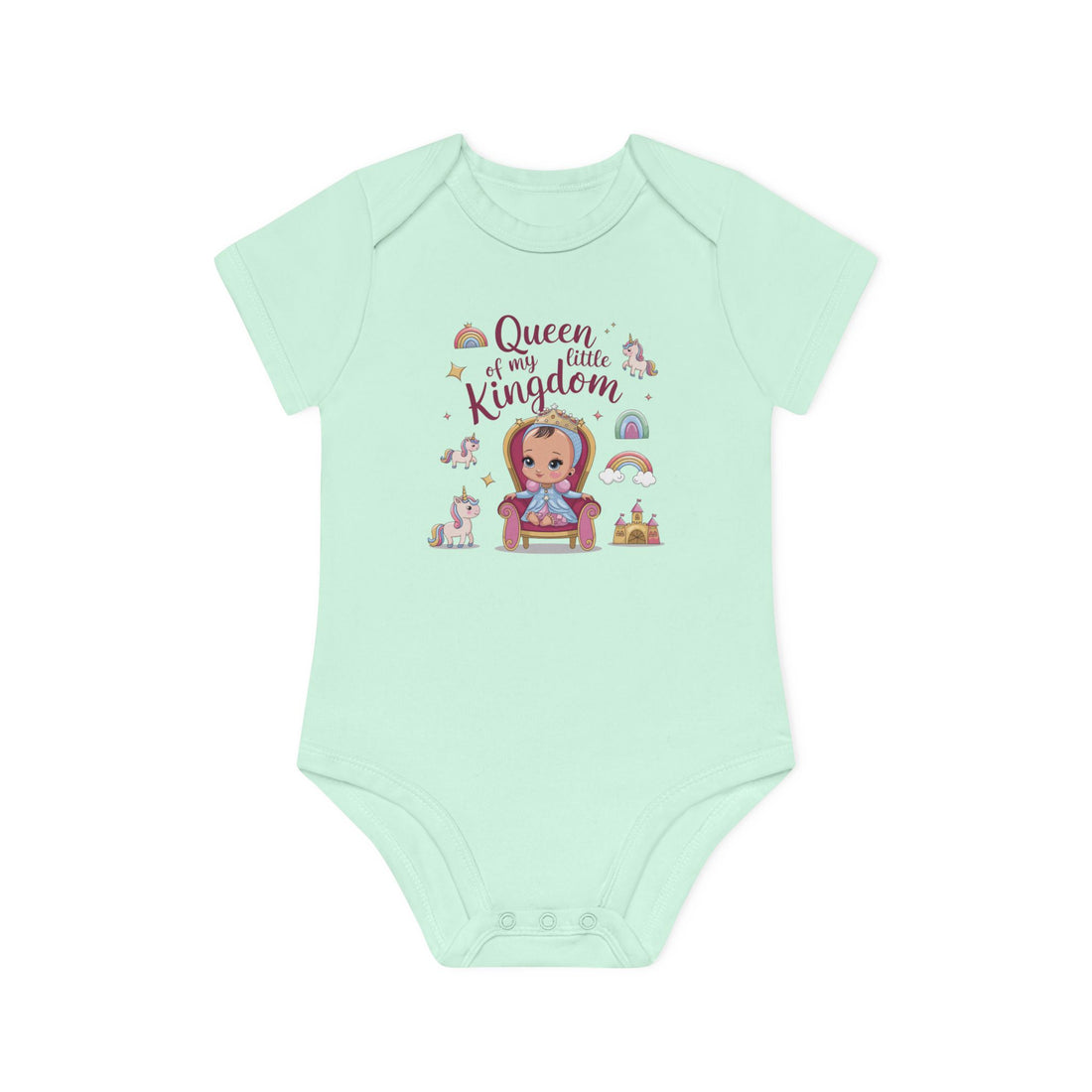 "Queen of my little kingdom" Baby Organic Short Sleeve Bodysuit