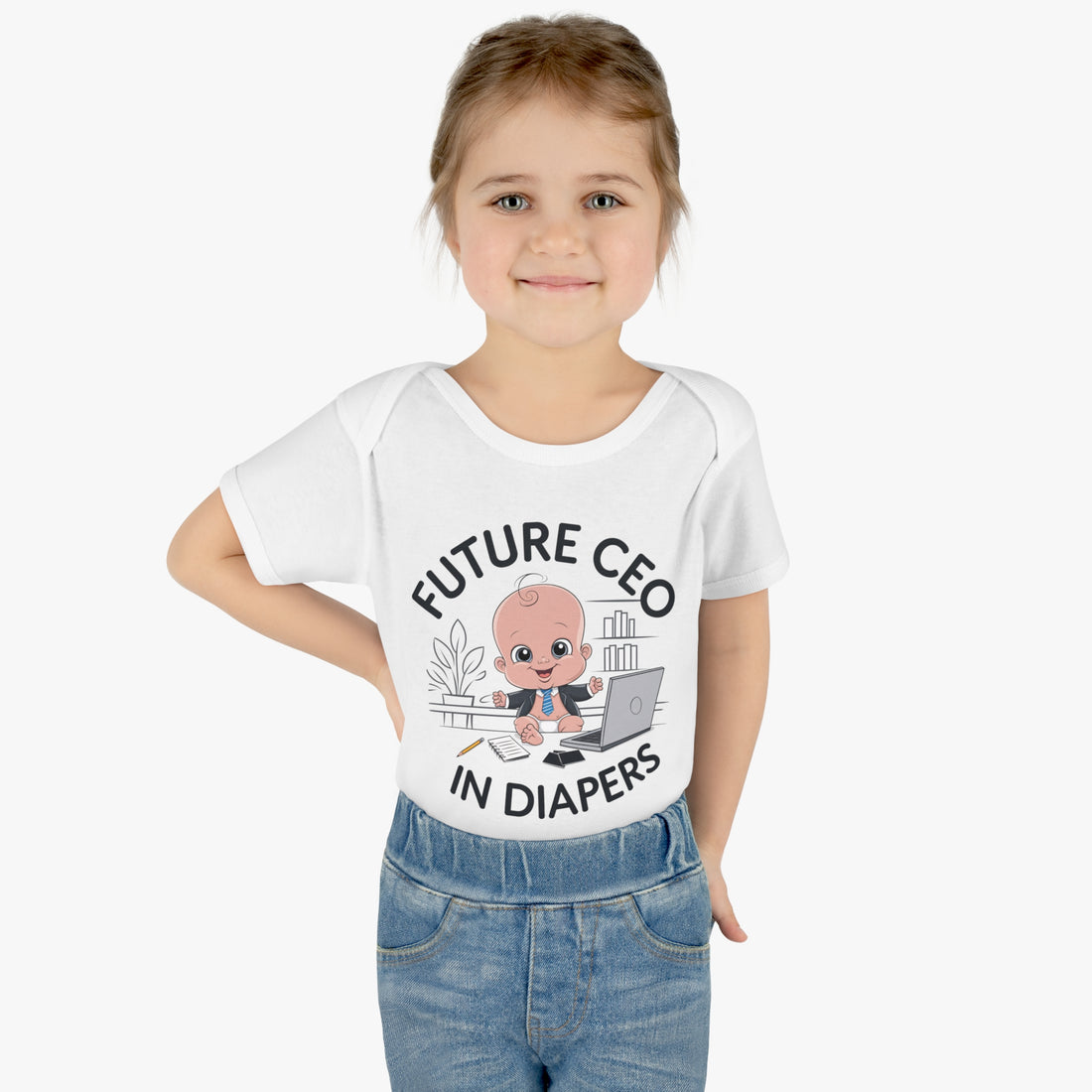 "Future CEO in diapers" Infant Baby Rib Bodysuit