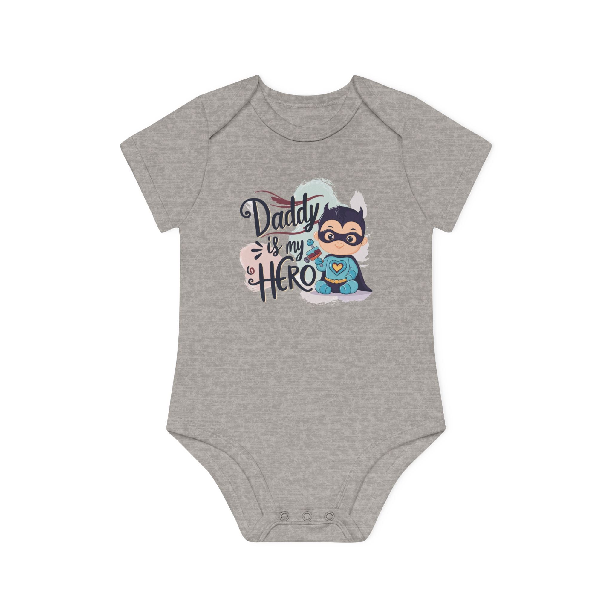 "Daddy is my hero" Baby Organic Short Sleeve Bodysuit