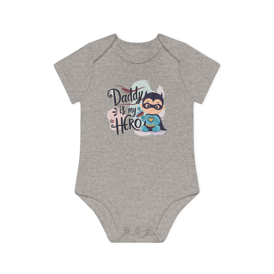 "Daddy is my hero" Baby Organic Short Sleeve Bodysuit