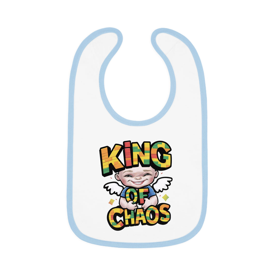 "King of chaos" Baby Contrast Trim Jersey Bib