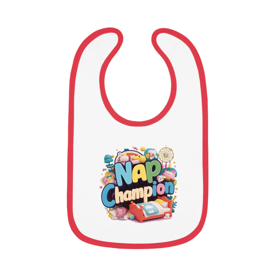 "Nap champion" Baby Contrast Trim Jersey Bib