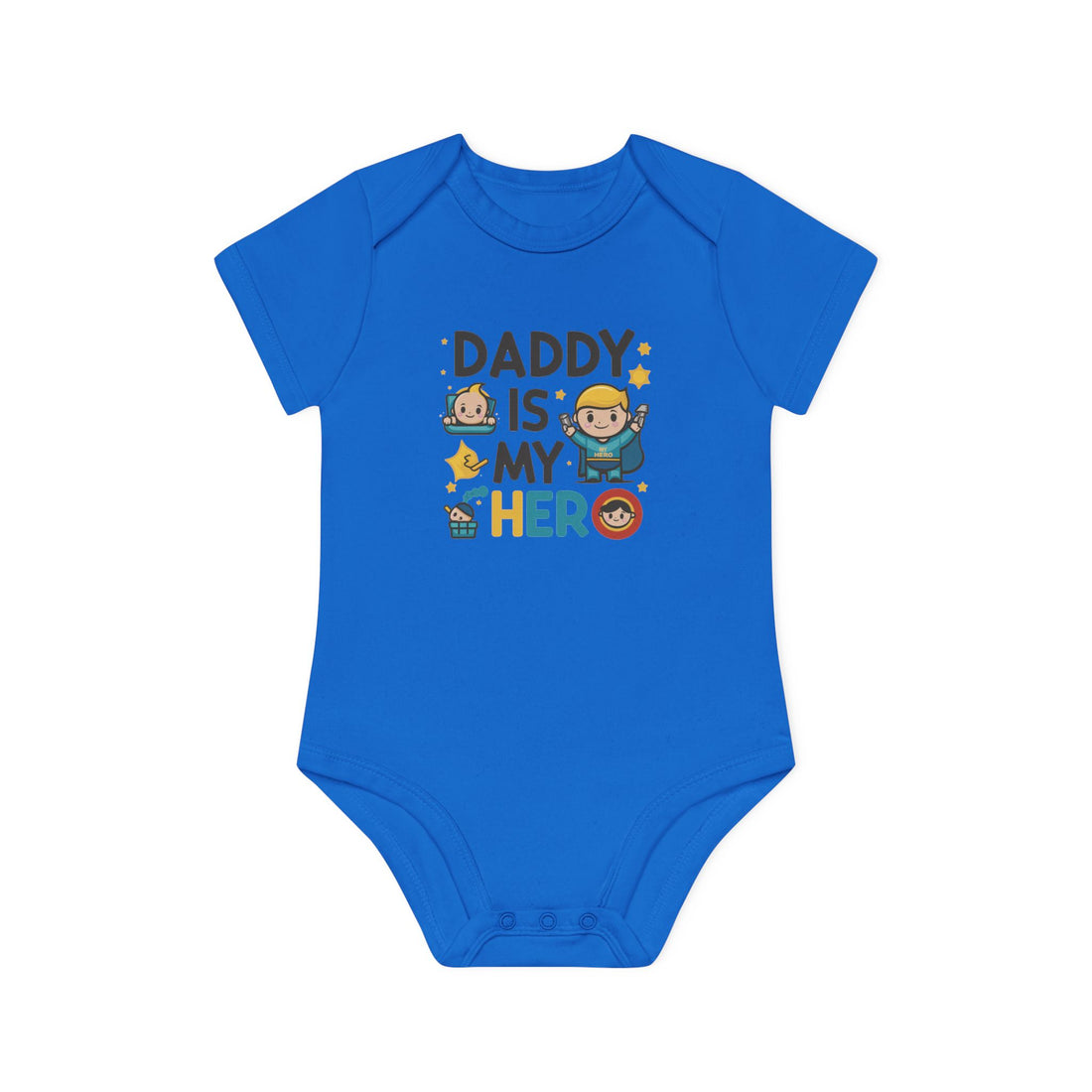 "Daddy is my hero" Baby Organic Short Sleeve Bodysuit