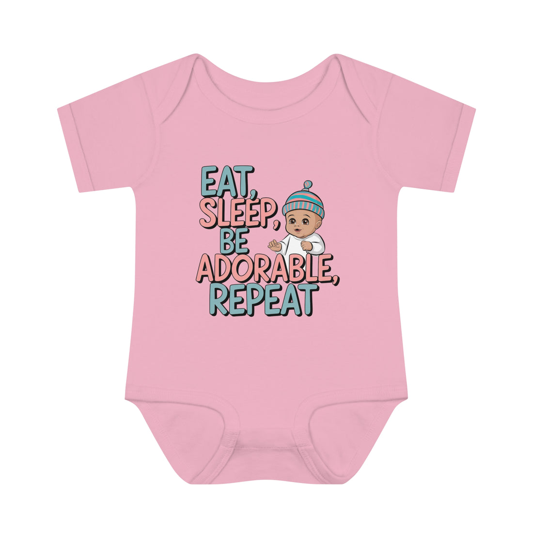 "Eat,sleep,be adorable,repeat" Infant Baby Rib Bodysuit