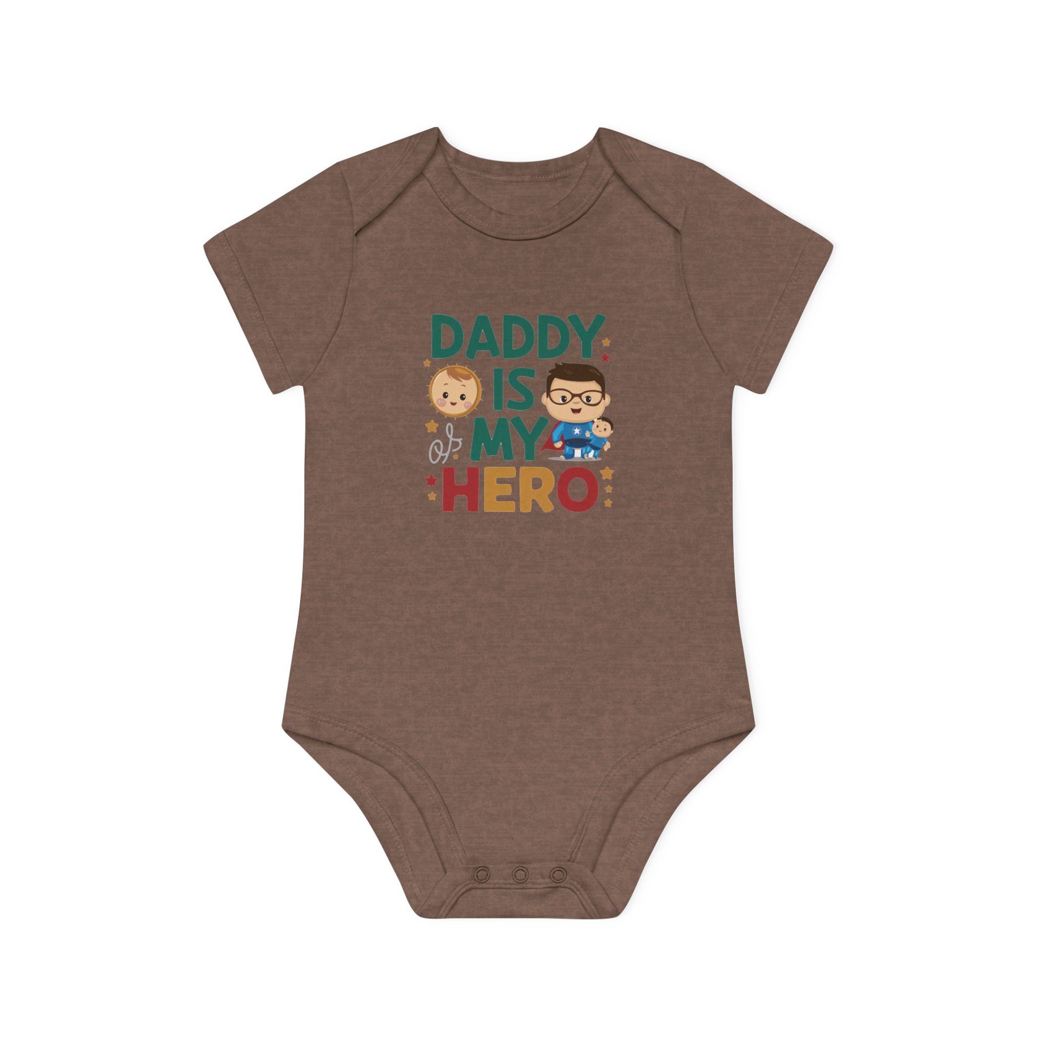 "Daddy is my hero" Baby Organic Short Sleeve Bodysuit