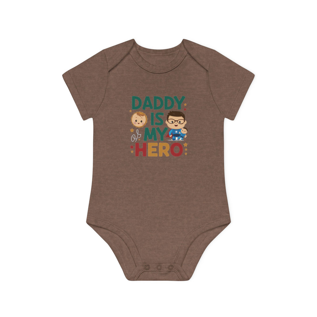 "Daddy is my hero" Baby Organic Short Sleeve Bodysuit