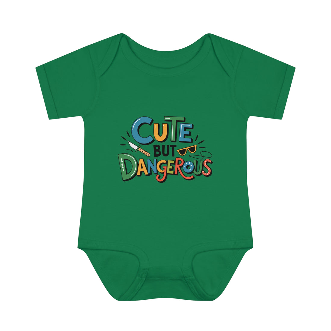 "Cute but dangerous" Infant Baby Rib Bodysuit