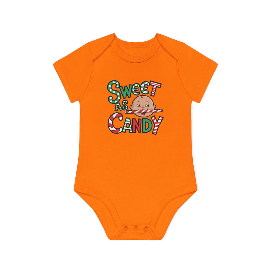 "Sweet as candy" Baby Organic Short Sleeve Bodysuit