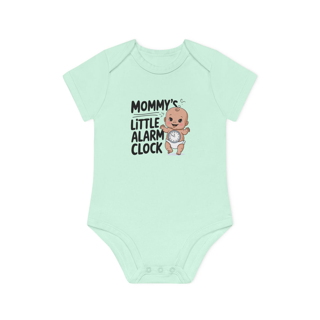 "Mommy's little alarm clock" Baby Organic Short Sleeve Bodysuit