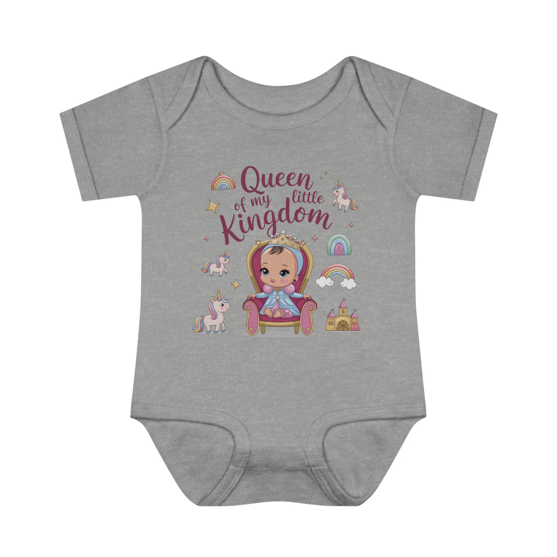 "Queen of my little kingdom" Infant Baby Rib Bodysuit