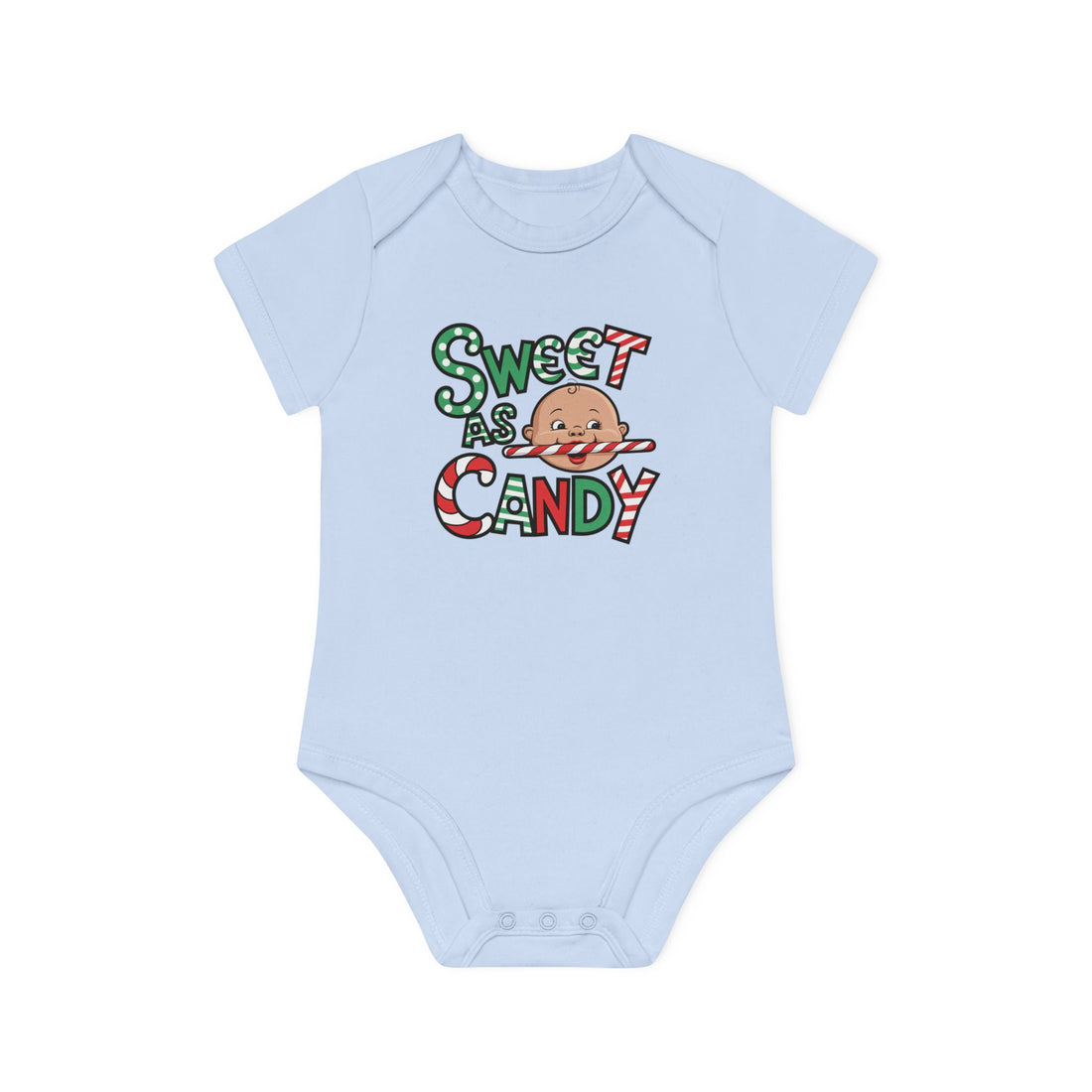 "Sweet as candy" Baby Organic Short Sleeve Bodysuit