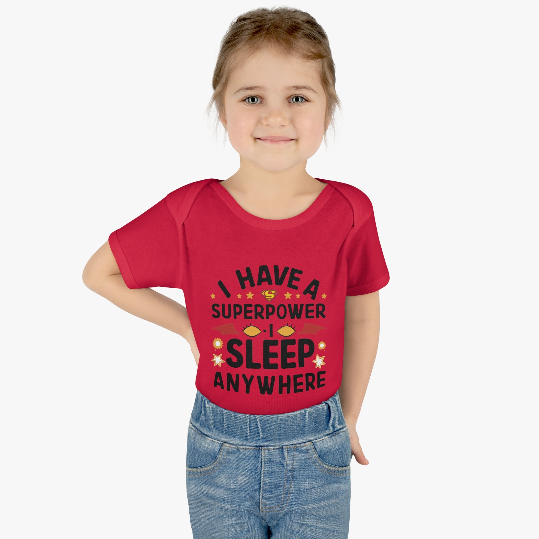 "I have a superpower I sleep anywhere" Infant Baby Rib Bodysuit