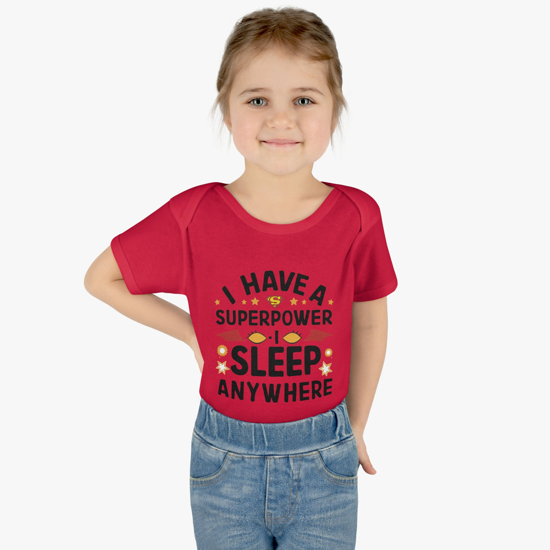 "I have a superpower I sleep anywhere" Infant Baby Rib Bodysuit