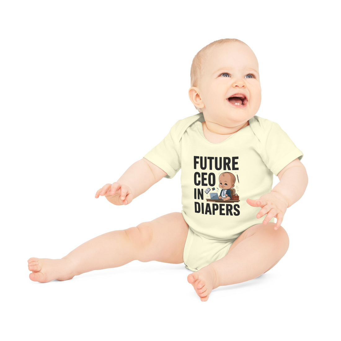 "Future CEO in diapers" Baby Organic Short Sleeve Bodysuit