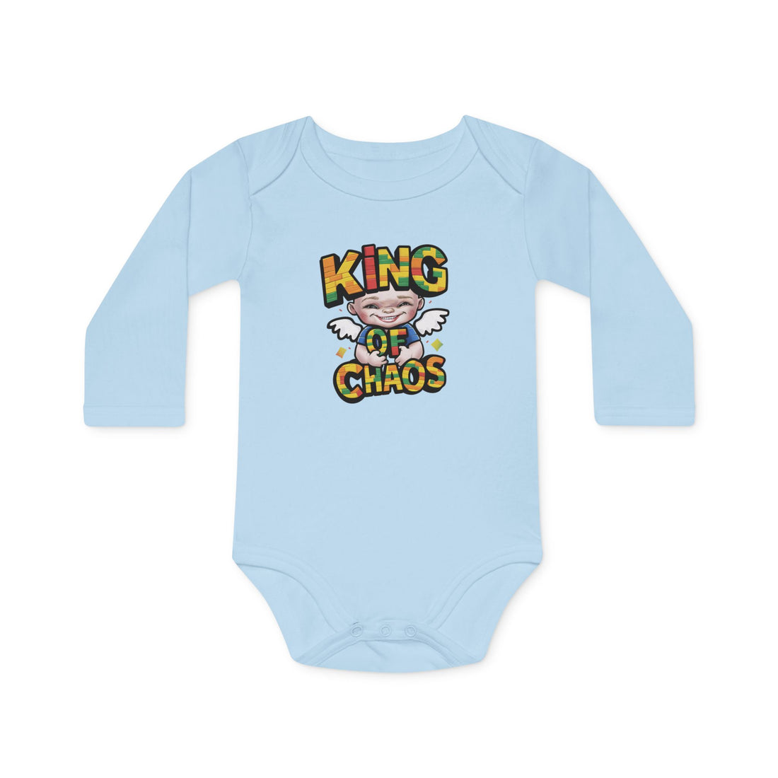 "King of chaos" Baby Long-Sleeve Organic Bodysuit