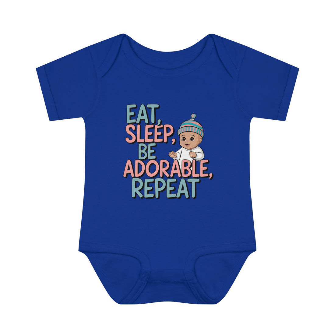 "Eat,sleep,be adorable,repeat" Infant Baby Rib Bodysuit