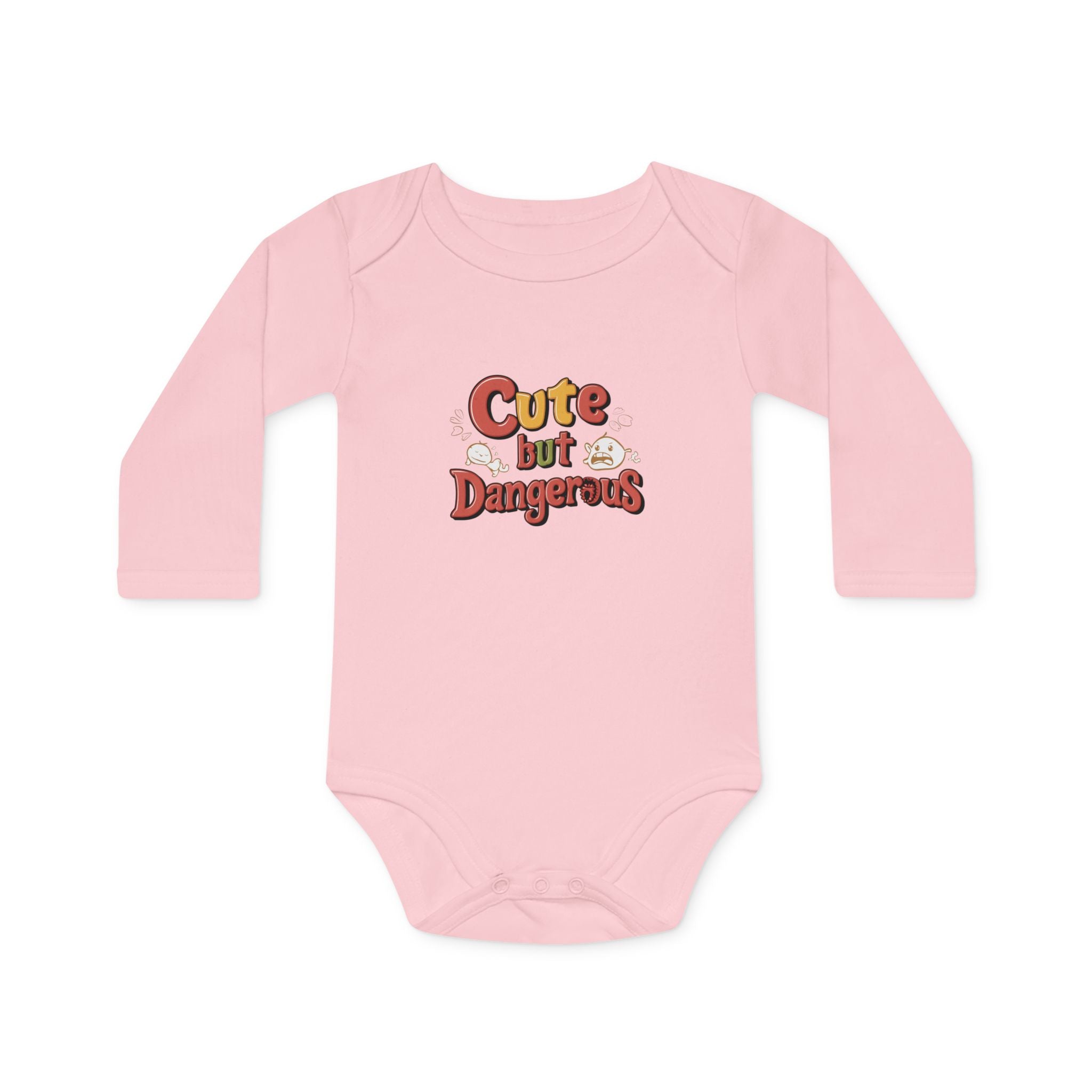 "Cute but dangerous" Baby Long-Sleeve Organic Bodysuit