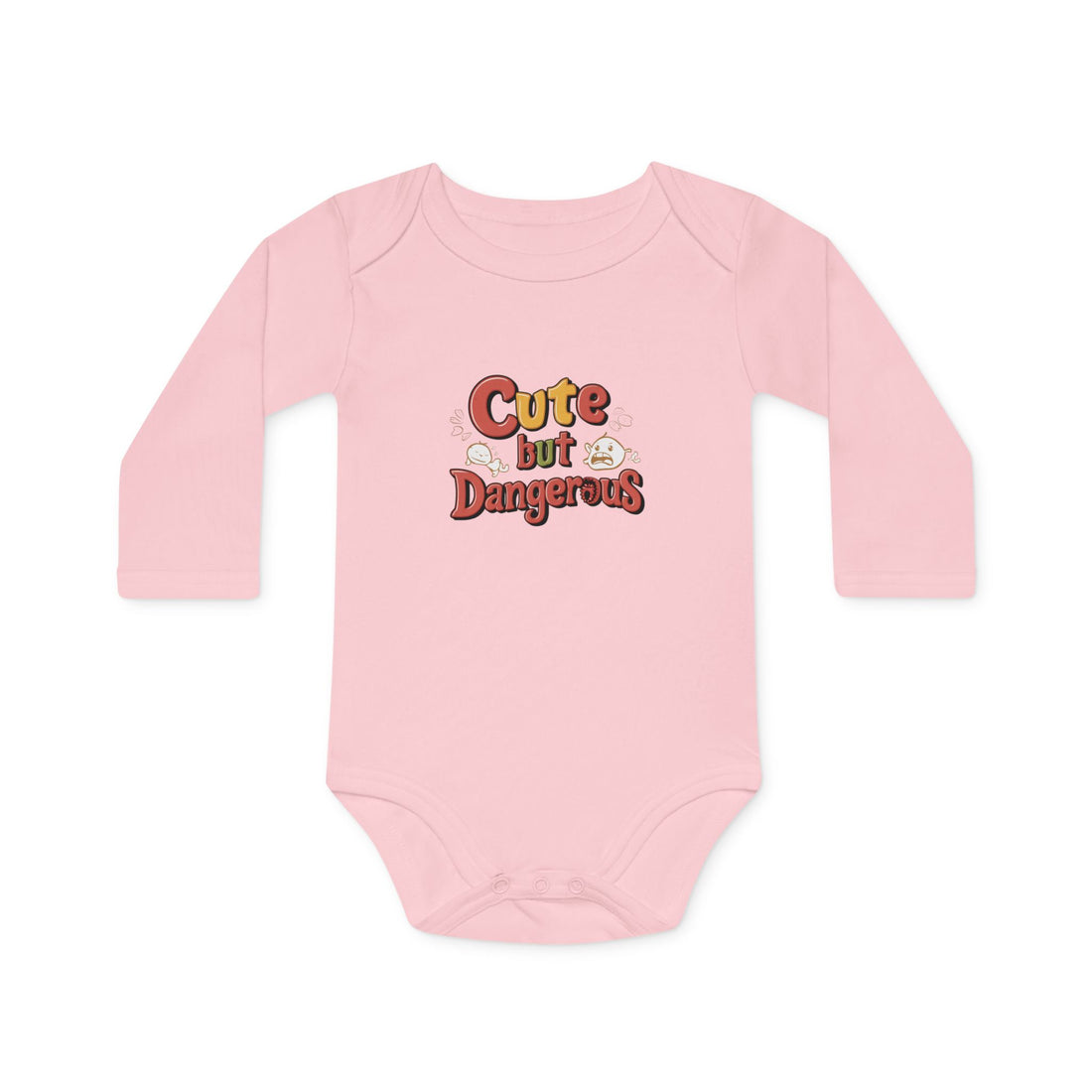 "Cute but dangerous" Baby Long-Sleeve Organic Bodysuit