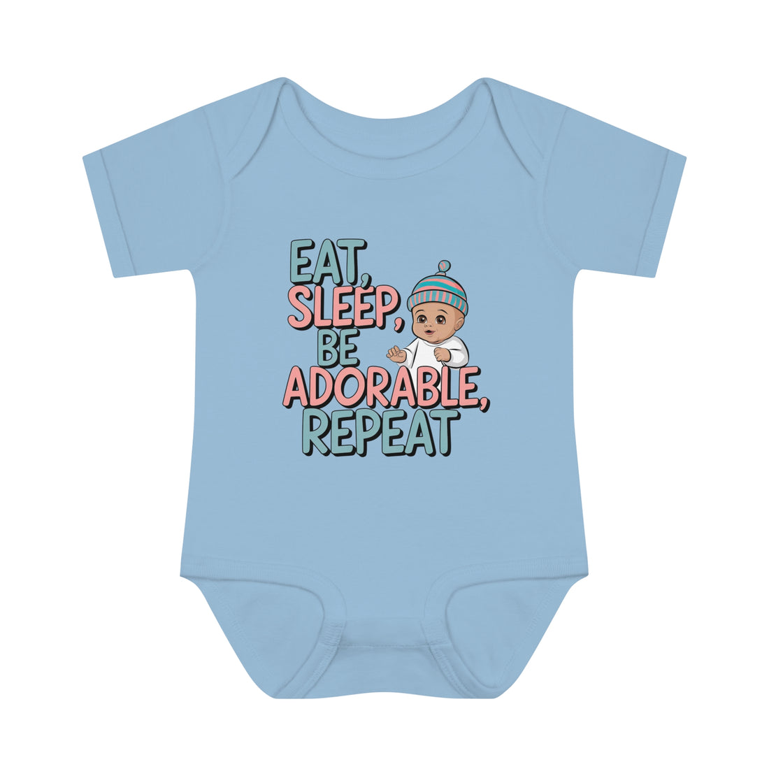 "Eat,sleep,be adorable,repeat" Infant Baby Rib Bodysuit