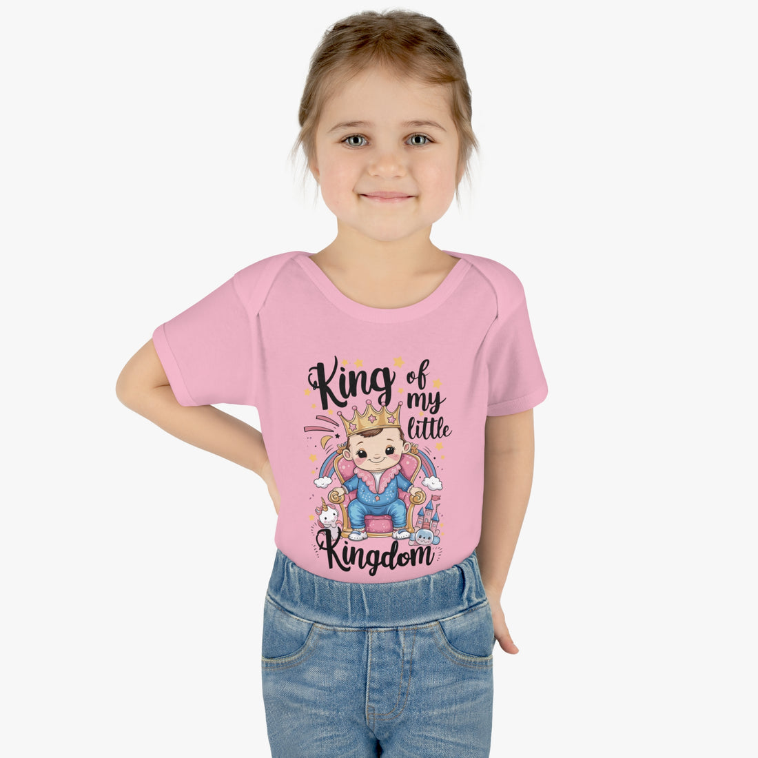 "King of my little kingdom" Infant Baby Rib Bodysuit