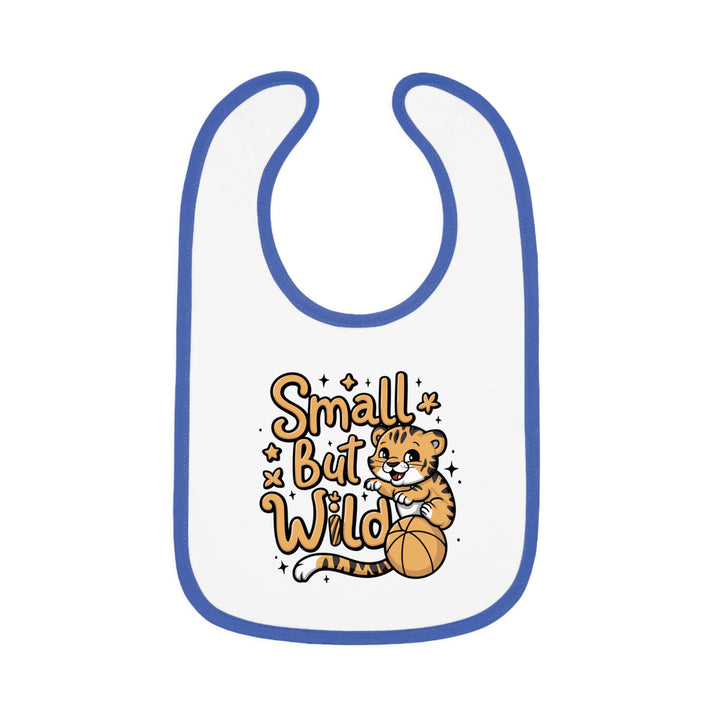 "Small but wild" Baby Contrast Trim Jersey Bib