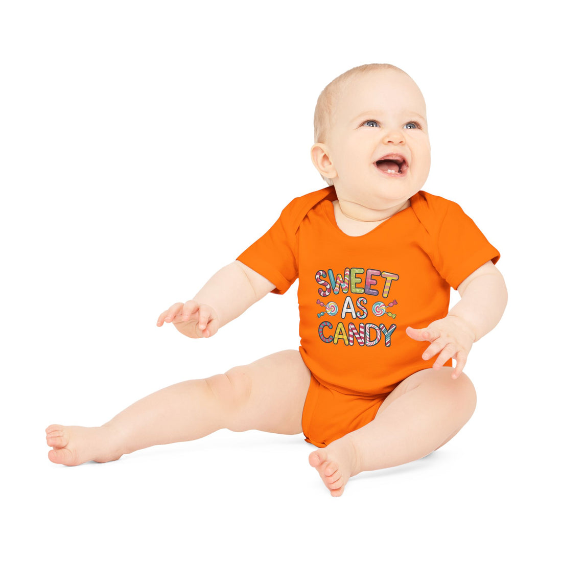 "Sweet as candy" Baby Organic Short Sleeve Bodysuit