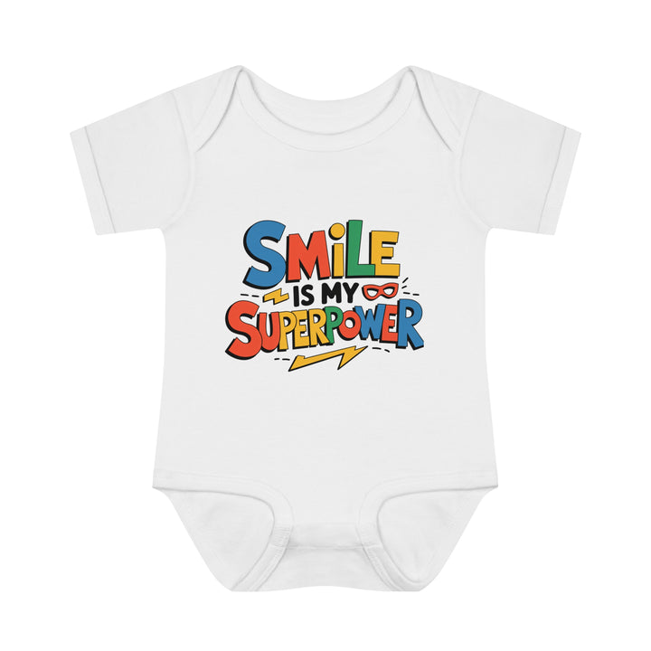 "Smile is my superpower" Infant Baby Rib Bodysuit