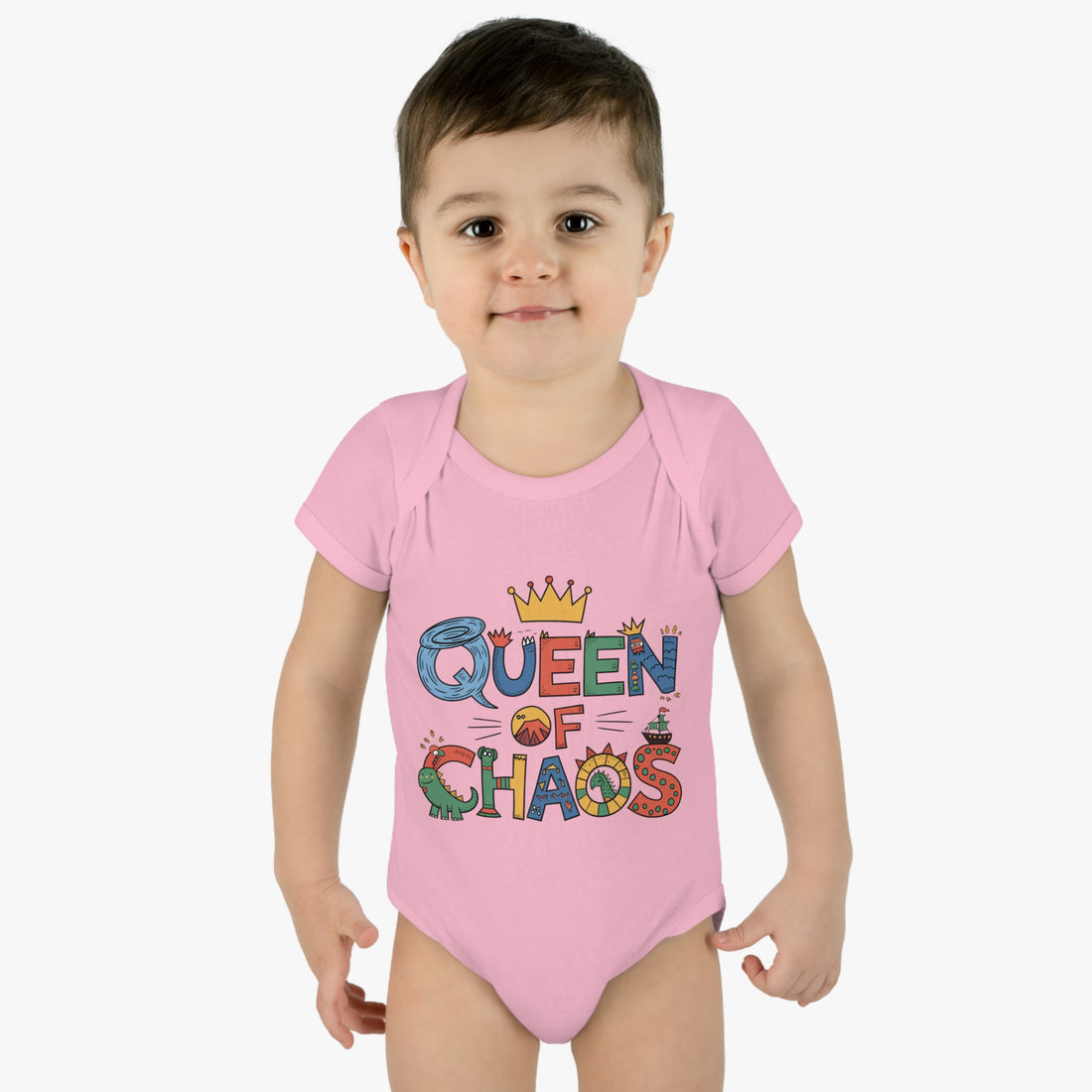 "Queen of chaos" Infant Baby Rib Bodysuit