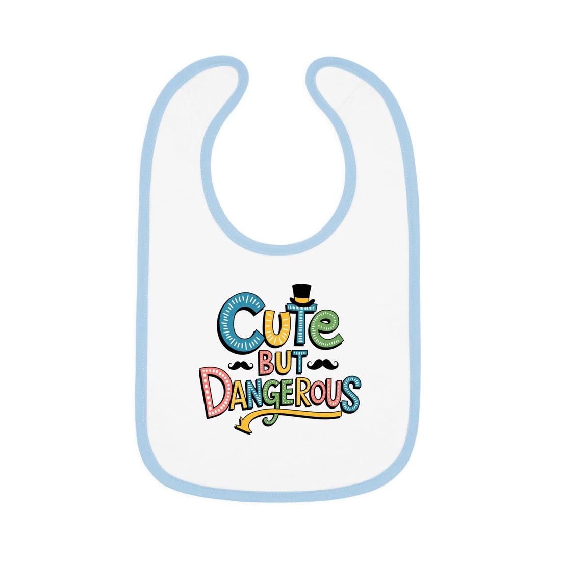 "Cute but dangerous" Baby Contrast Trim Jersey Bib