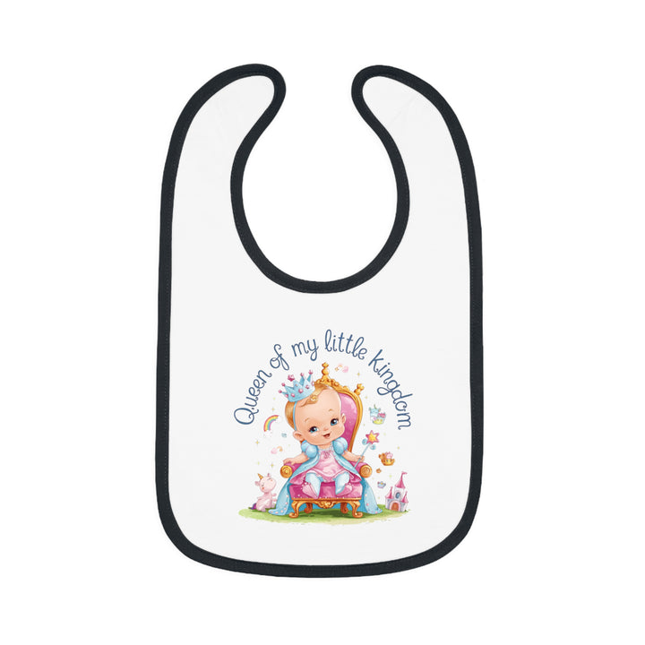 "Queen of my little kingdom" Baby Contrast Trim Jersey Bib