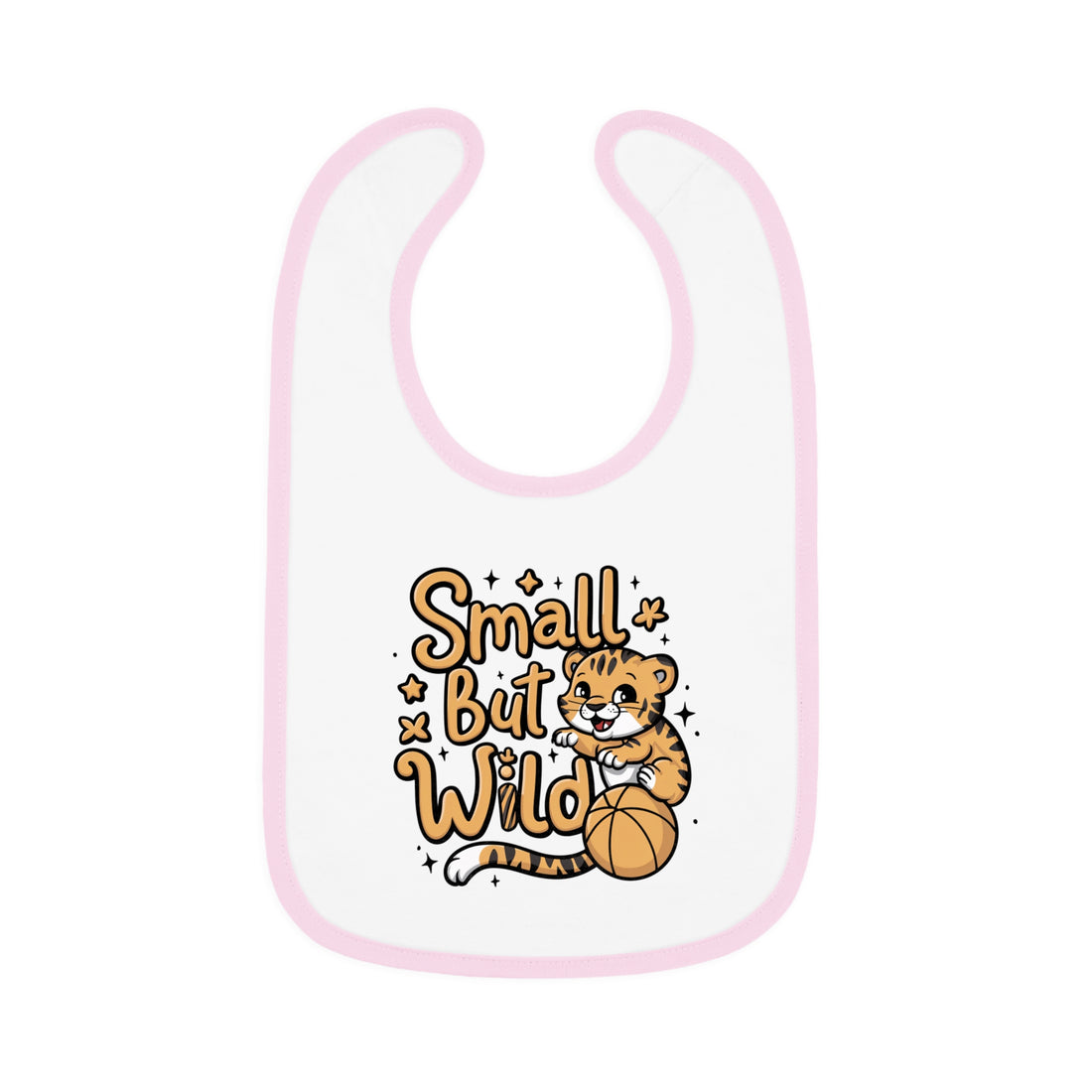 "Small but wild" Baby Contrast Trim Jersey Bib