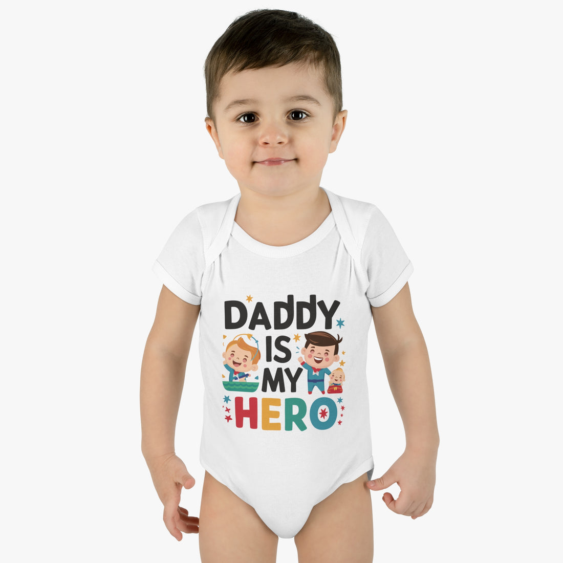 "Daddy is my hero" Infant Baby Rib Bodysuit