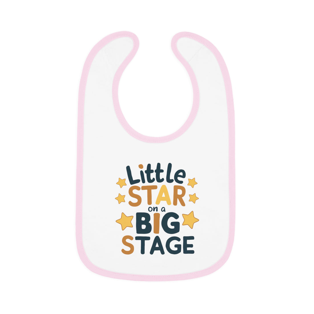 "Little star on a big stage" Baby Contrast Trim Jersey Bib