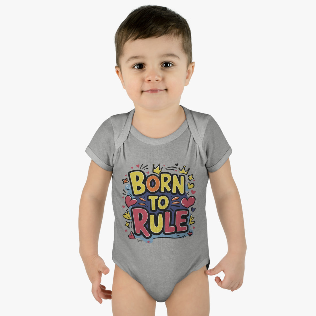 "Born to rule" Infant Baby Rib Bodysuit