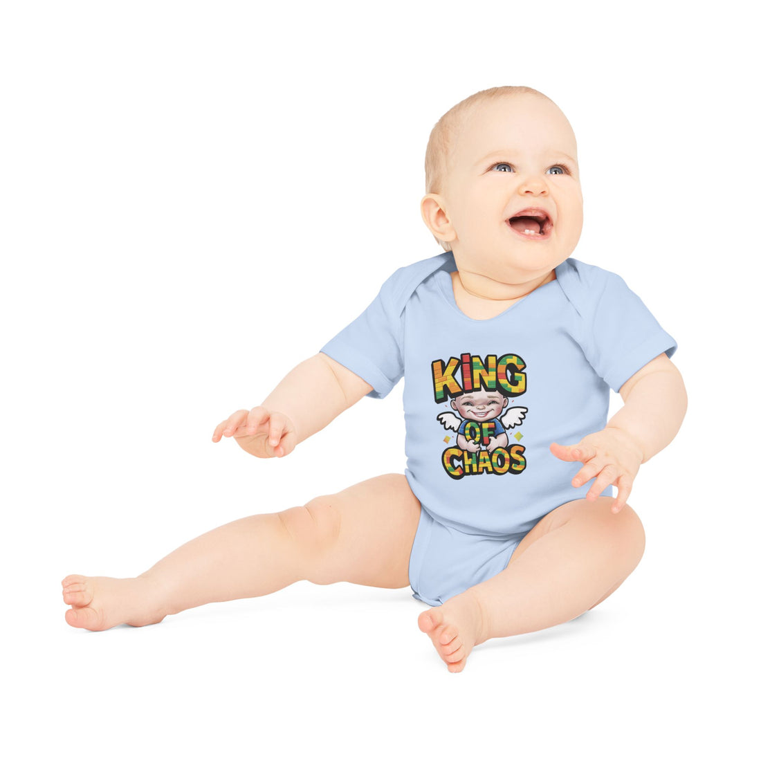 "King of chaos" Baby Organic Short Sleeve Bodysuit