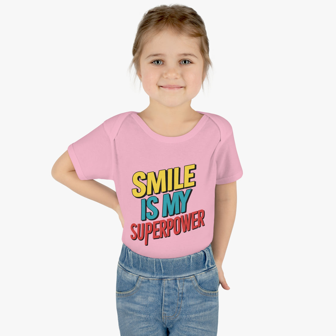 "Smile is my superpower" Infant Baby Rib Bodysuit