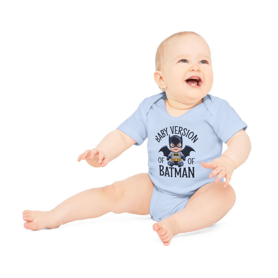 "Baby version of batman" Baby Organic Short Sleeve Bodysuit