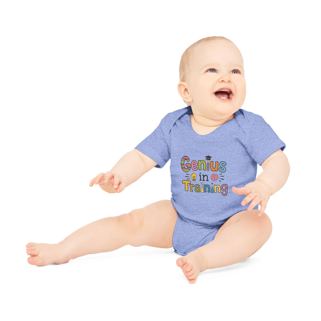 "Genius in training" Baby Organic Short Sleeve Bodysuit