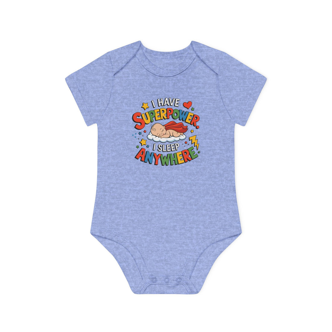 "I have superpower I sleep anywhere" Baby Organic Short Sleeve Bodysuit