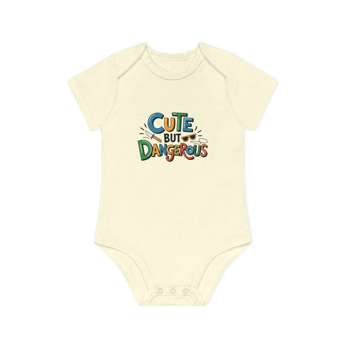 "Cute but dangerous" Baby Organic Short Sleeve Bodysuit