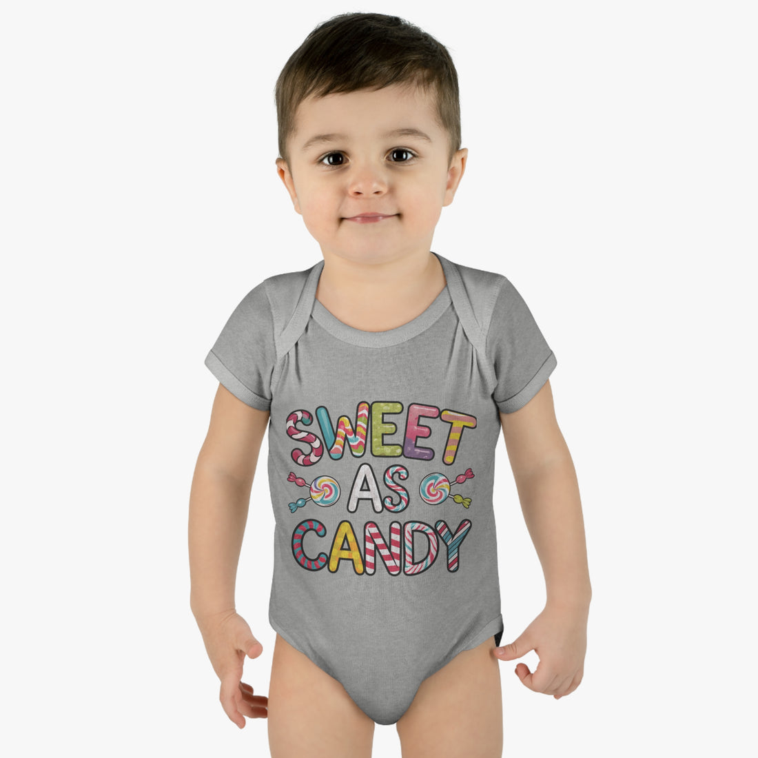 "Sweet as candy" Infant Baby Rib Bodysuit