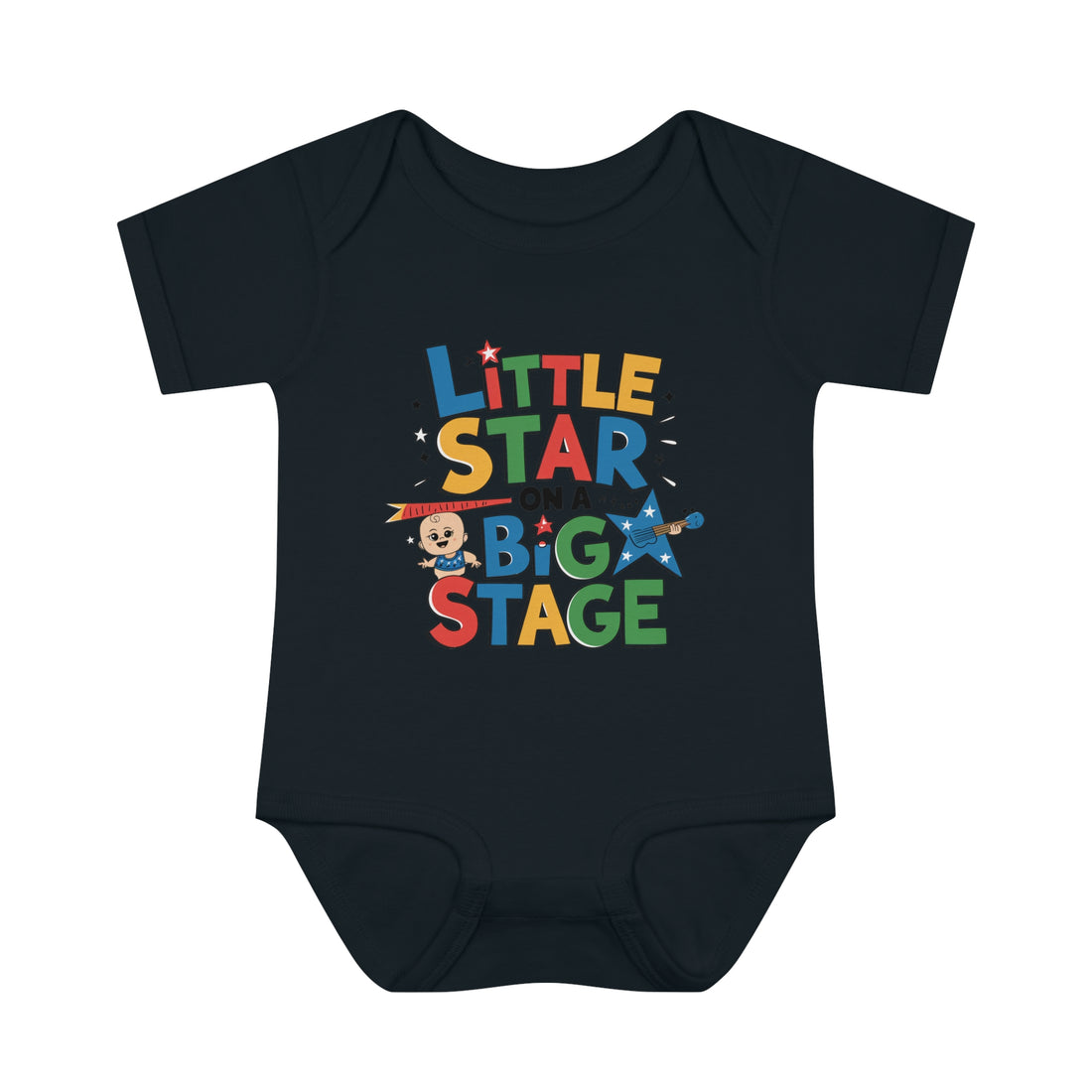 "Little star on a big stage" Infant Baby Rib Bodysuit