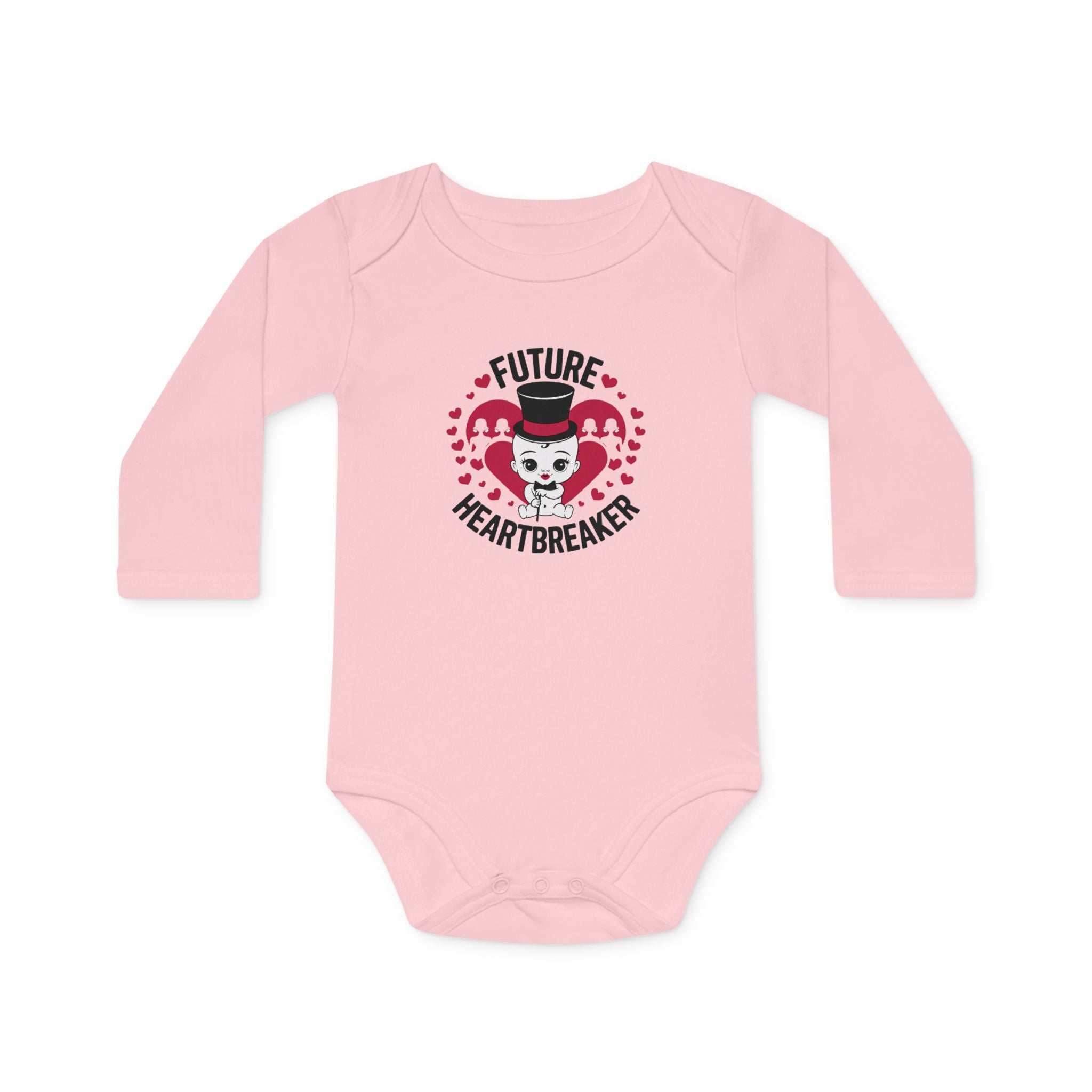 "Future heartbreaker" Baby Long-Sleeve Organic Bodysuit