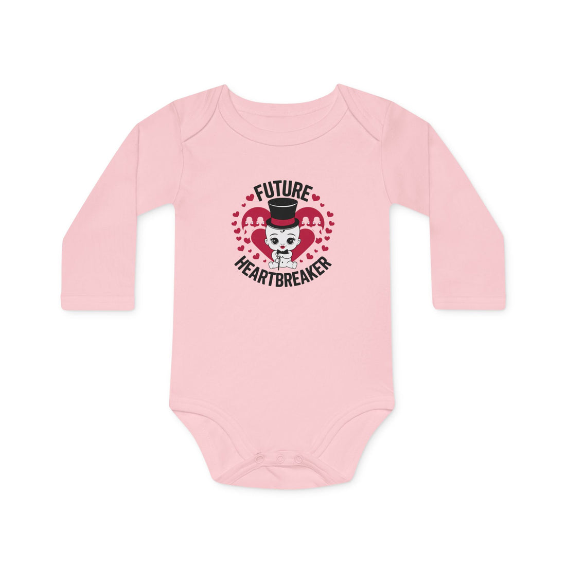 "Future heartbreaker" Baby Long-Sleeve Organic Bodysuit