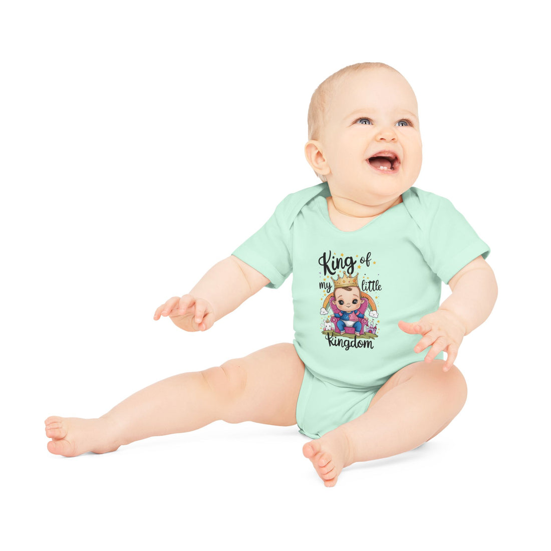 "King of my little kingdom" Baby Organic Short Sleeve Bodysuit