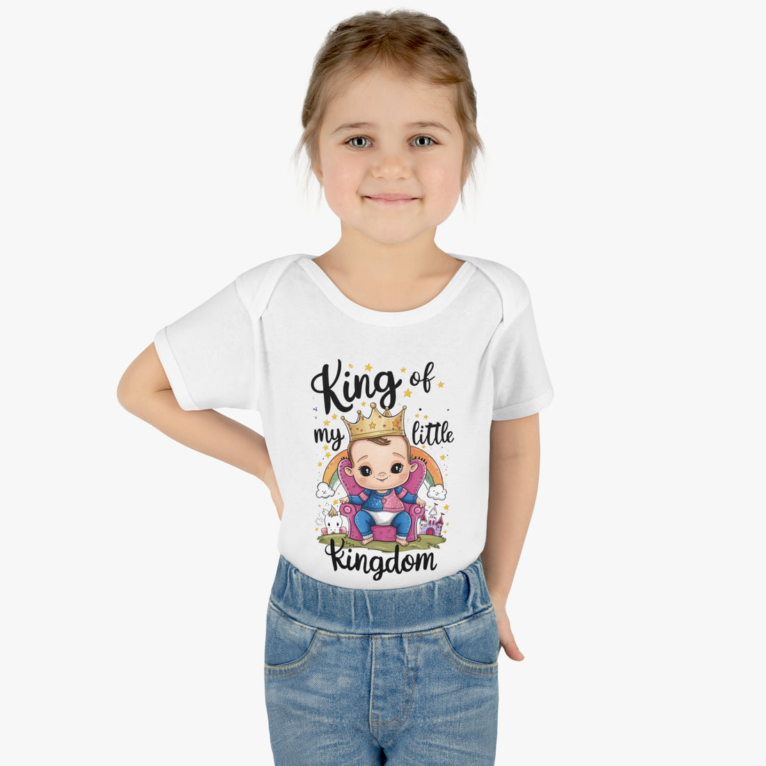 "King of my little kingdom" Infant Baby Rib Bodysuit