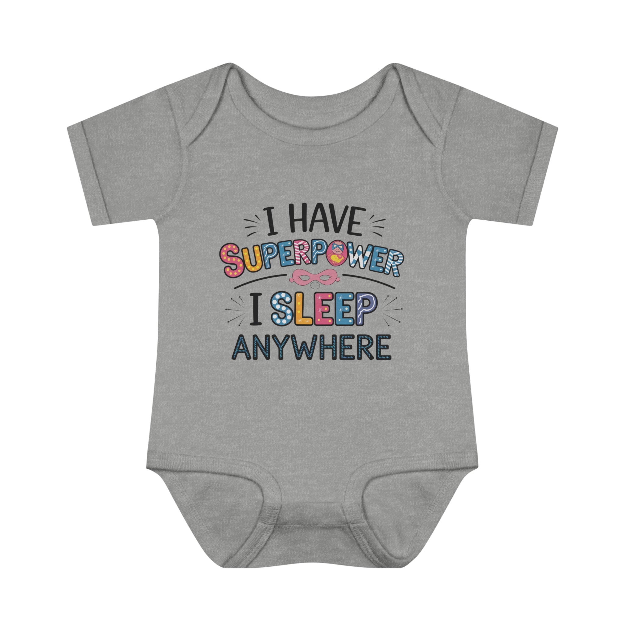 "I have superpower, I sleep anywhere" Infant Baby Rib Bodysuit