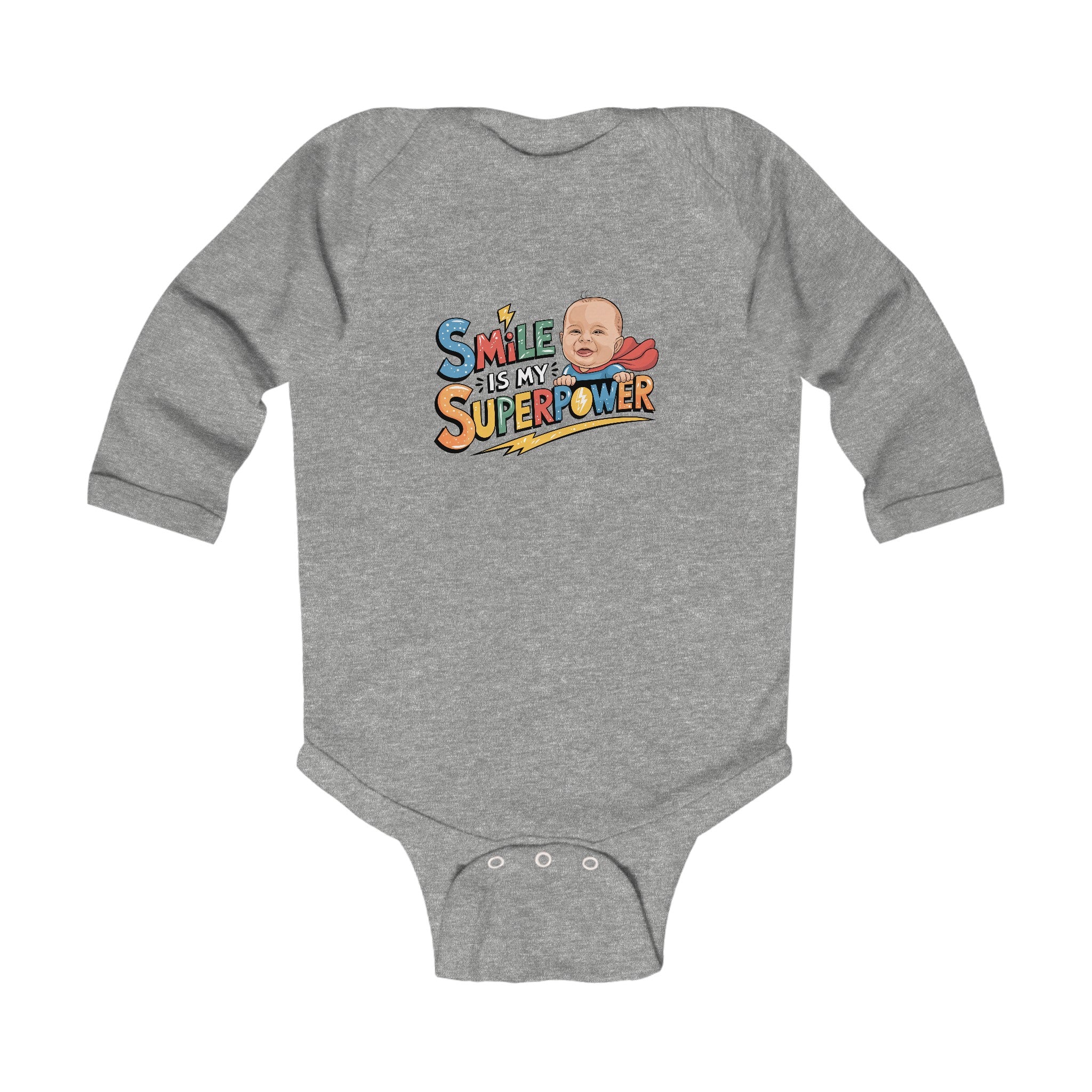 "Smile is my superpower" Infant Long Sleeve Bodysuit
