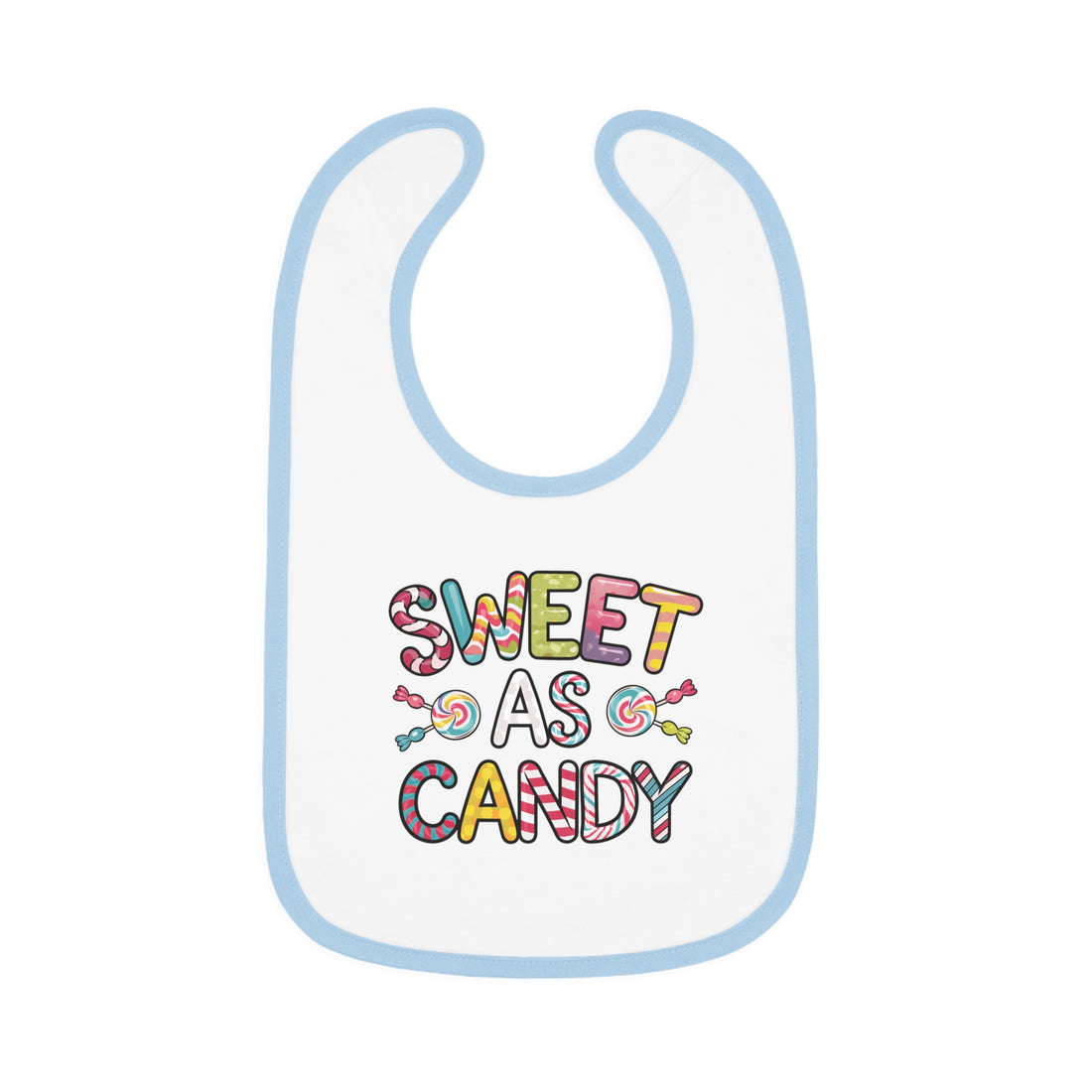 "Sweet as candy" Baby Contrast Trim Jersey Bib