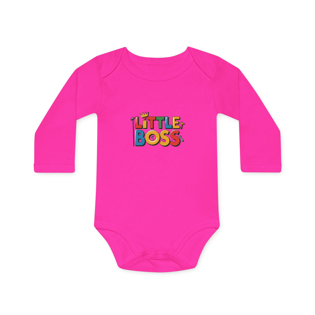 "Little boss" Baby Long-Sleeve Organic Bodysuit